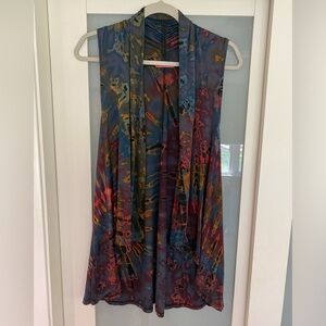 TucanTango Cascading Open Front Tie-Dye Tunic